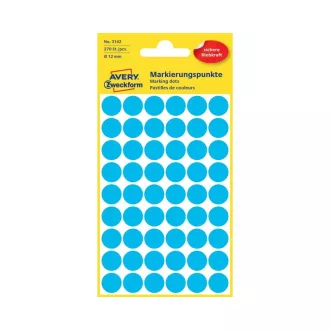   Etikett címke, o12mm, jelölésre, 54 címke/ív, 5 ív/doboz, Avery kék