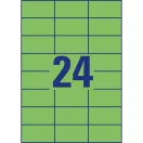 Etikett címke, 70 x37mm, univerzális, 24 címke/ív, 100 ív/doboz, Avery zöld
