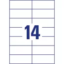 Etikett címke, 105 x42,3mm, univerzális, 14 címke/ív, 100 ív/doboz, Avery fehér