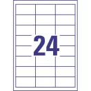 Etikett címke, 64,6 x33,8mm, univerzális, 24 címke/ív, 100 ív/doboz, Avery fehér