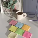 Jegyzettömb öntapadó, 76x76mm, 80lap, Bluering® , neon sárga