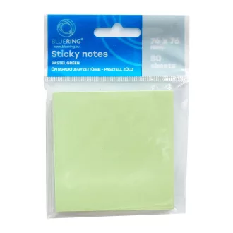   Jegyzettömb öntapadó, 75x75mm, 80lap, Bluering® , pasztellzöld
