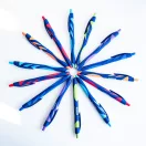 Golyóstoll nyomógombos gumírozott vegyes test, Bluering® F20, írásszín kék