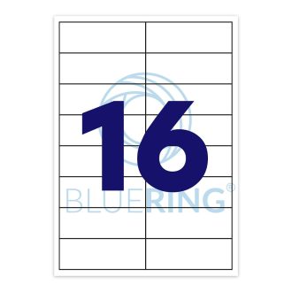   Etikett címke, 99,1x33,9mm, 100 lap, 16 címke/lap Bluering®