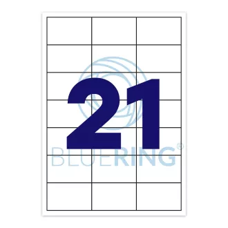   Etikett címke, 63,5x38,1mm, 100 lap, 21 címke/lap Bluering®