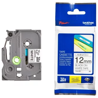   Feliratozógép szalag Brother TZE231 12mmx8m ORIGINAL fekete/fehér