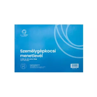   Személygépkocsi menetlevél 100lap,os A4, fekvő személygépkocsi D.GEPJ.36 Bluering®