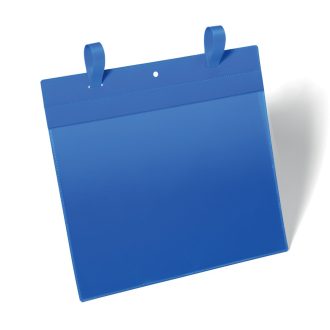   Dokumentum tároló zseb, A4, fekvő szalaggal, 50 db/csomag, Durable kék