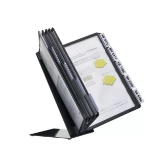   Bemutatótábla tartó, 10 panelhez Vario asztali, A4, fekete