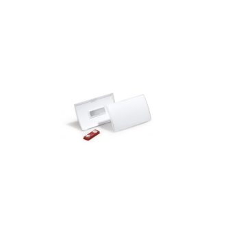   Névkitűző 54x90mm, mágnessel, 10 db/csomag, Durable Click Fold áttetsző