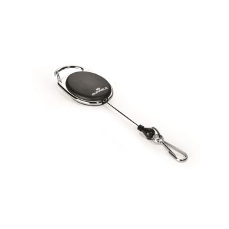   Névjegykártyatartó kihúzható karabineres, Durable with Snap Hook fekete