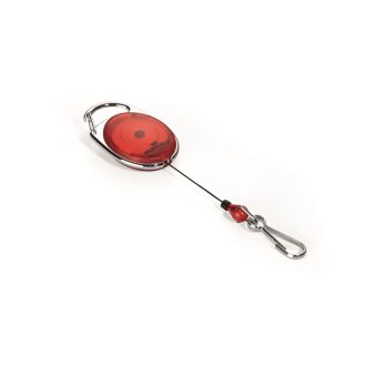   Névjegykártyatartó kihúzható karabineres, Durable with Snap Hook piros