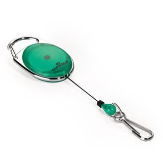   Névjegykártyatartó kihúzható karabineres, Durable with Snap Hook zöld