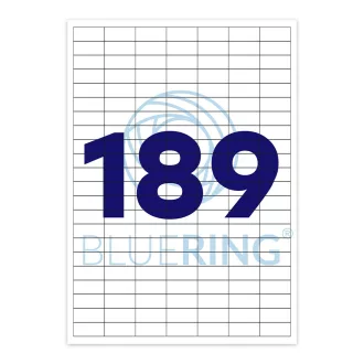   Etikett címke, 25,4x10mm, 100 lap, 189 címke/lap  Bluering®