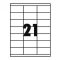 Etikett címke, 70x42,3mm, 100 lap, 21 címke/lap