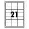 Etikett címke, 63,5x38,1mm, 100 lap, 21 címke/lap