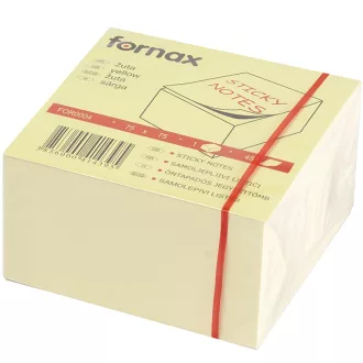 Jegyzettömb öntapadó, 75x75mm, 450lap, Fornax sárga