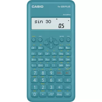   Számológép tudományos 181 funkcióss, kétsoros kijelző Casio FX 220 PLUS 2E kék