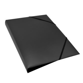   Gumis mappa A4, műanyag gerincvastagított 30mm, Bluering® fekete