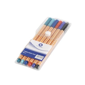   Rostirón, tűfilc vízbázisú készlet, 0,4mm, hatszögletű Bluering® 6 klf. szín