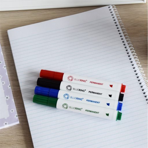 Alkoholos marker készlet, 1-4mm, vágott hegyű, hegyű 4-es készlet, Bluering®