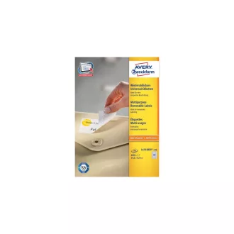  Etikett címke, 35,6 x16,9mm, univerzális visszaszedhető, 80 címke/ív, 100 ív/doboz, Avery fehér