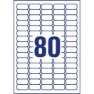 Etikett címke, 35,6 x16,9mm, univerzális visszaszedhető, 80 címke/ív, 100 ív/doboz, Avery fehér