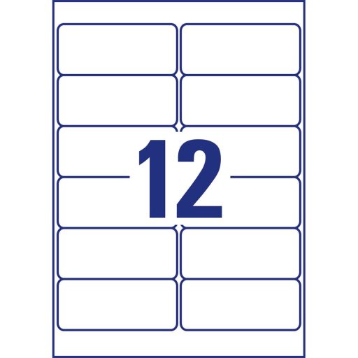 Etikett címke, 99,1 x42,3mm, univerzális visszaszedhető, 12 címke/ív, 25 ív/doboz, Avery fehér