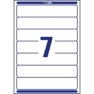 Etikett címke, 192 x38mm, iratrendezőre 7 címke/ív, 100 ív/doboz, Avery fehér