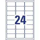 Etikett címke, 63,5 x33,9mm, időjárásálló poliészter, 24 címke/ív, 20 ív/doboz, Avery fehér
