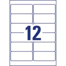 Etikett címke, 99,1 x42,3mm, időjárásálló poliészter, 12 címke/ív, 20 ív/doboz, Avery fehér