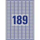 Etikett címke, 25,4 x10mm, ipari poliészter, 189 címke/ív, 20 ív/doboz, Avery ezüst