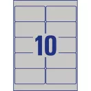 Etikett címke, 96x50,8mm, 20lap 10 címke/lap ipari ezüst poliészter Avery