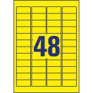 Etikett címke, 45,7 x21,2mm, univerzális visszaszedhető, 48 címke/ív, 20 ív/doboz, Avery sárga