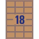 Etikett címke, 62 x42mm, környezetbarát 18 címke/lap, 25 lap/doboz, Avery barna