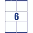 Etikett címke, 99,1 x93,1mm, nagyfedőképességű 6 címke/ív, 100 ív/doboz, Avery fehér