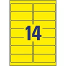 Etikett címke, 99,1 x38,1mm, visszaszedhető, neon 14 címke/ív, 25 ív/doboz, Avery sárga