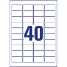 Etikett címke, 45,7 x25,4mm,víztiszta, 40 címke/ív, 25 ív/doboz, Avery átlátszó