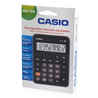   Számológép asztali 12 digit, döntött kijelző Casio MX12B fekete
