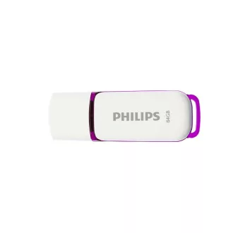 Pendrive 64Gb. USB 2.0 Philips Snow Edition fehér-lila
