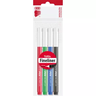   Rostirón, tűfilc vízbázisú, 0,5mm, kerek test, Tinten Pen Ico, 4 klf.szín