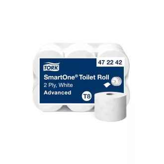   Toalettpapír 2 rétegű laponkénti 1150 lap/tekercs 6 tekercs/karton Advanced Smart One® T8 Tork_472242 fehér